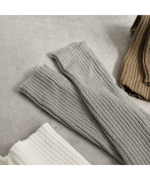 Lavish Gate(ラヴィッシュゲート)の「nh-legwarmers-02001 リブ レッグウォーマー ホワイト モカベージュ ブラウン ライトグレー ブラック(レッグウォーマー・レディース・その他)」の8枚目の写真