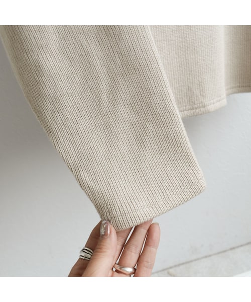 Lavish Gate（ラヴィッシュゲート）の「tops-04023　日本製　バックオープンニットトップス　エクリュ　ブラウン（ニット/セーター・レディース・その他）」の10枚目の写真