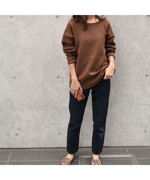 Lavish Gate（ラヴィッシュゲート）の「tops-04023　日本製　バックオープンニットトップス　エクリュ　ブラウン（ニット/セーター・レディース・その他）」の6枚目の写真