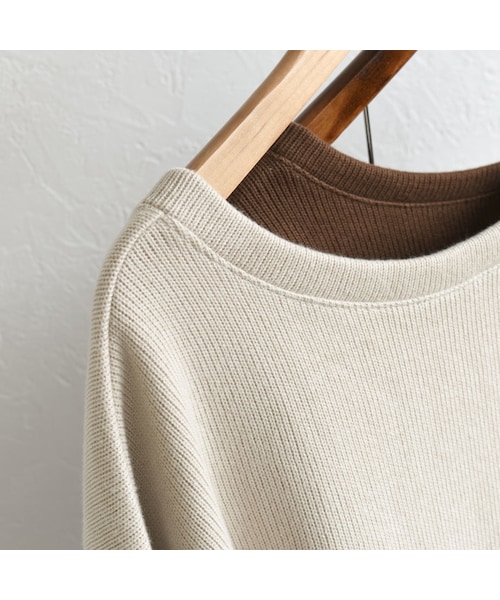 Lavish Gate（ラヴィッシュゲート）の「tops-04023　日本製　バックオープンニットトップス　エクリュ　ブラウン（ニット/セーター・レディース・その他）」の11枚目の写真