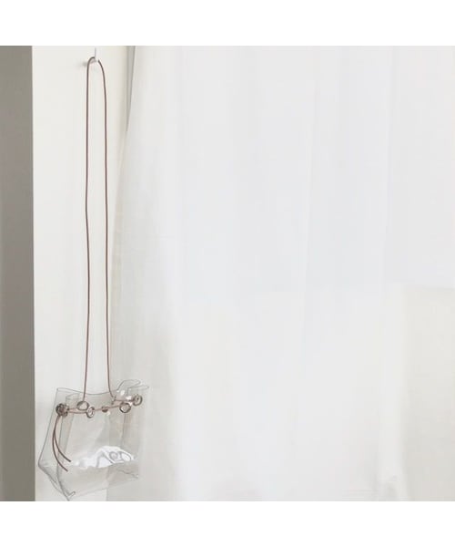 Lavish Gate（ラヴィッシュゲート）の「bag2-02331　本革ヌメコード　PVC素材　クリアバッグ　巾着バッグ（ショルダーバッグ・レディース・その他）」の5枚目の写真