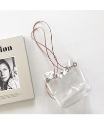 Lavish Gate | bag2-02331 本革ヌメコード PVC素材 クリアバッグ 巾着バッグ(ショルダーバッグ)