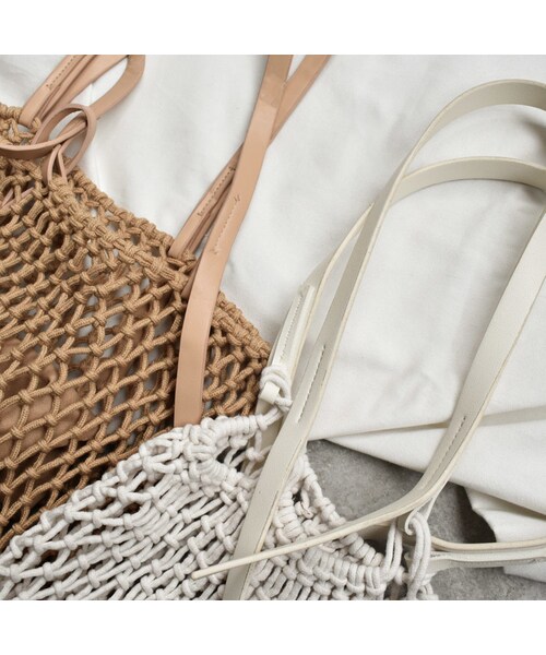 Lavish Gate（ラヴィッシュゲート）の「bag2-02459　スクエアネット　トートバッグ　インナーポーチ付き　オフホワイト　ブラウン　グレージュ　ブラック（トートバッグ・レディース・その他）」の13枚目の写真