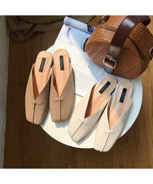 Lavish Gate（ラヴィッシュゲート）の「shoes-02067　センターシーム　スクエアトゥＶカットサンダル　エクリュ　モカ　ダークブラウン（サンダル・レディース・その他）」の6枚目の写真