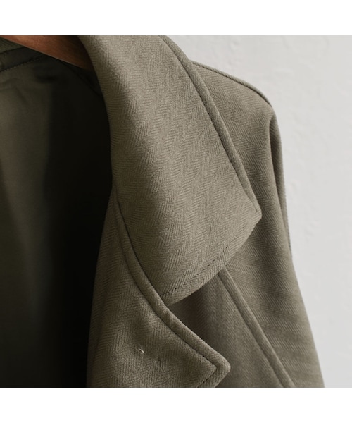 Lavish Gate（ラヴィッシュゲート）の「outer-04004　日本製　防シワ　ヘリンボーン　オーバーステンカラーコート（ステンカラーコート・レディース・その他）」の10枚目の写真