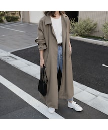 Lavish Gate | outer-04004　日本製　防シワ　ヘリンボーン　オーバーステンカラーコート(ステンカラーコート)