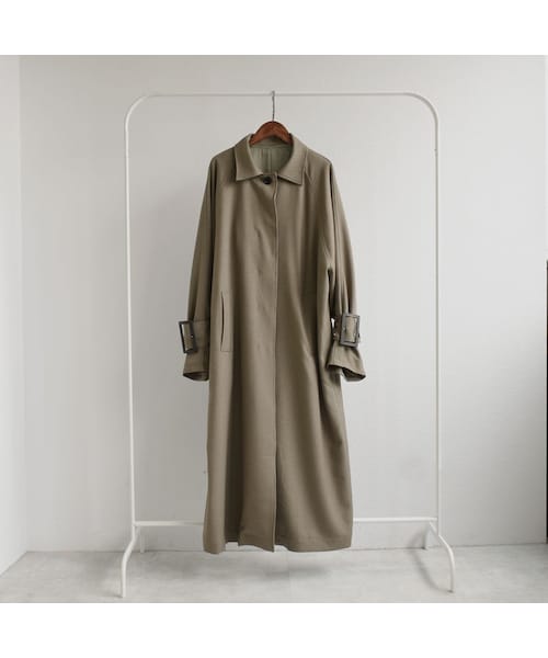 Lavish Gate（ラヴィッシュゲート）の「outer-04004　日本製　防シワ　ヘリンボーン　オーバーステンカラーコート（ステンカラーコート・レディース・その他）」の6枚目の写真