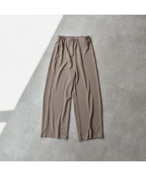 Lavish Gate（ラヴィッシュゲート）の「nh-bottoms-02034　ニュアンスカラー　リブワイド パンツ　エクリュ　モカベージュ　チャコール（その他パンツ・レディース・その他）」の11枚目の写真