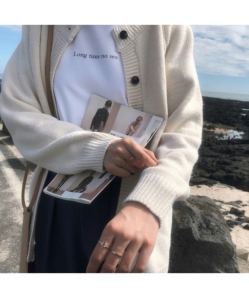 Lavish Gate（ラヴィッシュゲート）の「nh-tops-02019 　ロゴデザイン　Ｔシャツ　ホワイト（Tシャツ/カットソー・レディース・その他）」の2枚目の写真