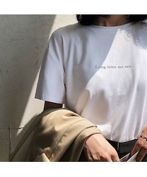 Lavish Gate | nh-tops-02019 　ロゴデザイン　Ｔシャツ　ホワイト(Tシャツ/カットソー)