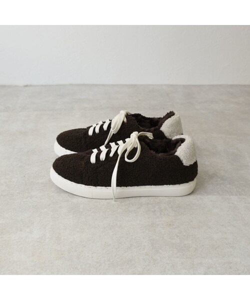 Lavish Gate（ラヴィッシュゲート）の「shoes-02087　ボアスニーカー　エクリュ　ダークブラウン（スニーカー・レディース・その他）」の12枚目の写真