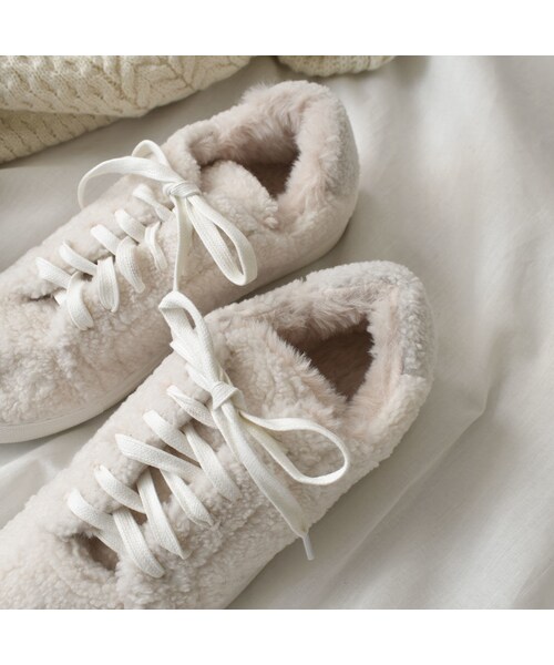 Lavish Gate（ラヴィッシュゲート）の「shoes-02087　ボアスニーカー　エクリュ　ダークブラウン（スニーカー・レディース・その他）」の10枚目の写真