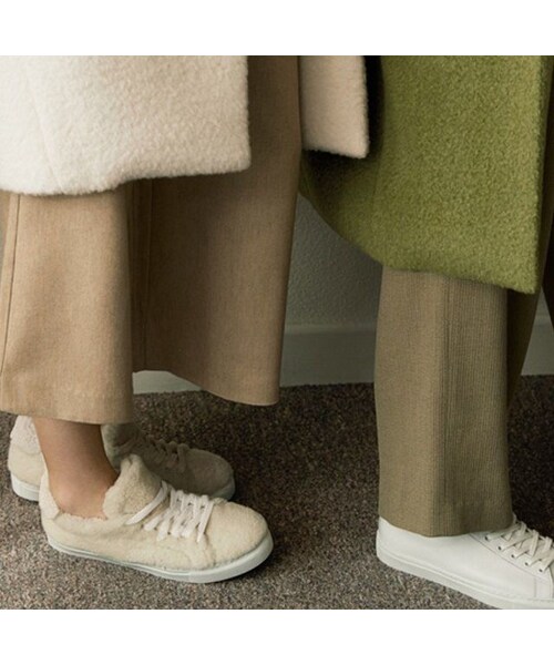 Lavish Gate（ラヴィッシュゲート）の「shoes-02087　ボアスニーカー　エクリュ　ダークブラウン（スニーカー・レディース・その他）」の5枚目の写真