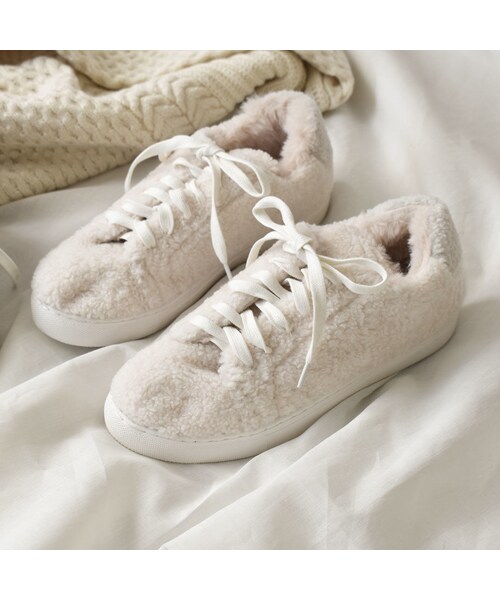 Lavish Gate（ラヴィッシュゲート）の「shoes-02087　ボアスニーカー　エクリュ　ダークブラウン（スニーカー・レディース・その他）」の8枚目の写真