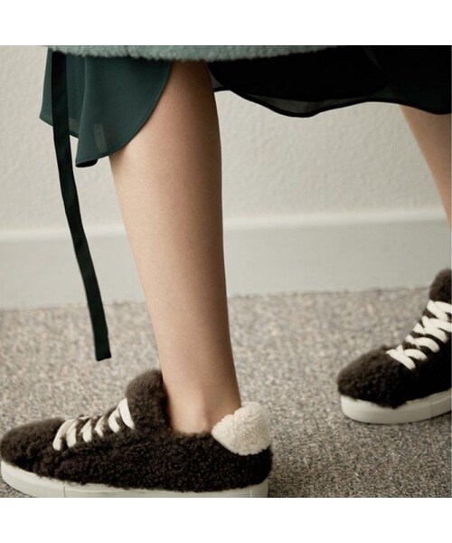 Lavish Gate（ラヴィッシュゲート）の「shoes-02087　ボアスニーカー　エクリュ　ダークブラウン（スニーカー・レディース・その他）」の3枚目の写真