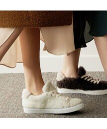 Lavish Gate | shoes-02087　ボアスニーカー　エクリュ　ダークブラウン(スニーカー)