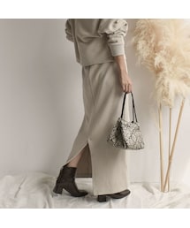 Lavish Gate | bottoms-04010　日本製　マキシ丈スカート　エクリュ　ブラウン(スカート)