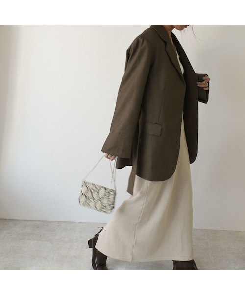 Lavish Gate(ラヴィッシュゲート)の「outer-02015 ベルト付き テーラードジャケット カーキベージュ モカブラウン(テーラードジャケット・レディース・その他)」の10枚目の写真