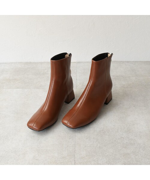 Lavish Gate（ラヴィッシュゲート）の「shoes-02086　エコレザー　スクエアトゥ　ショートブーツ　ブラウン　ダークブラウン　ブラック（ブーツ・レディース・その他）」の9枚目の写真