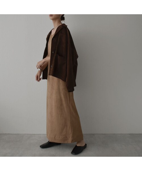 Lavish Gate（ラヴィッシュゲート）の「outer-04001　日本製　コーデュロイジャケット　エクリュ　ブラウン（テーラードジャケット・レディース・その他）」の9枚目の写真