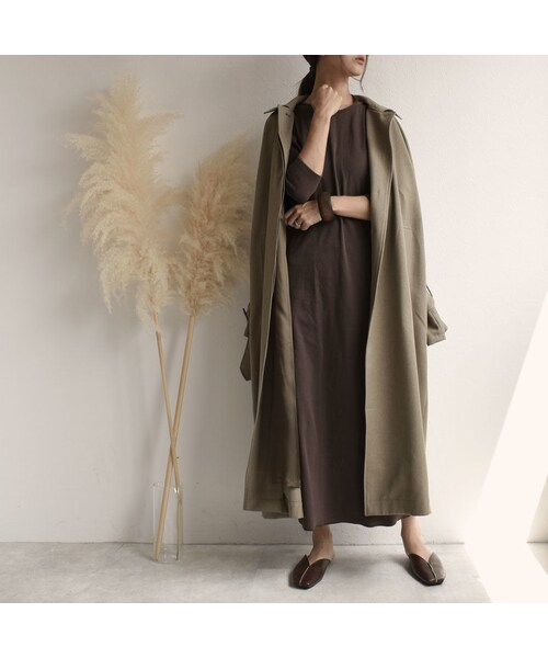 Lavish Gate（ラヴィッシュゲート）の「onepiece-04011　日本製　バックオープン　リブロング ワンピース　ダークブラウン　モカ（ワンピース・レディース・その他）」の7枚目の写真