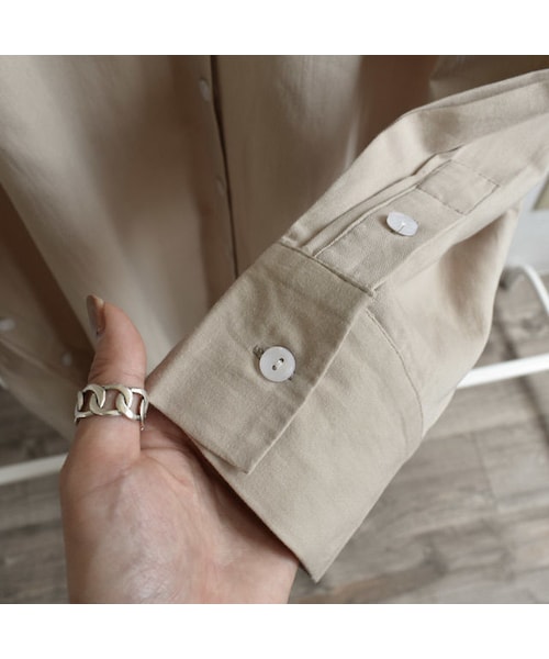 Lavish Gate（ラヴィッシュゲート）の「onepiece-02004　サイドボタンスリット　シャツワンピース　ベージュ（ワンピース・レディース・その他）」の14枚目の写真