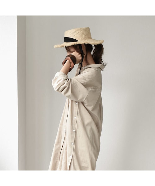 Lavish Gate（ラヴィッシュゲート）の「onepiece-02004　サイドボタンスリット　シャツワンピース　ベージュ（ワンピース・レディース・その他）」の9枚目の写真