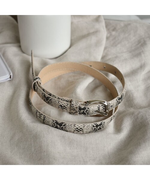 Lavish Gate（ラヴィッシュゲート）の「mb-belt-02030　パイソン柄 細幅 ベルト（ベルト・レディース・その他）」の7枚目の写真