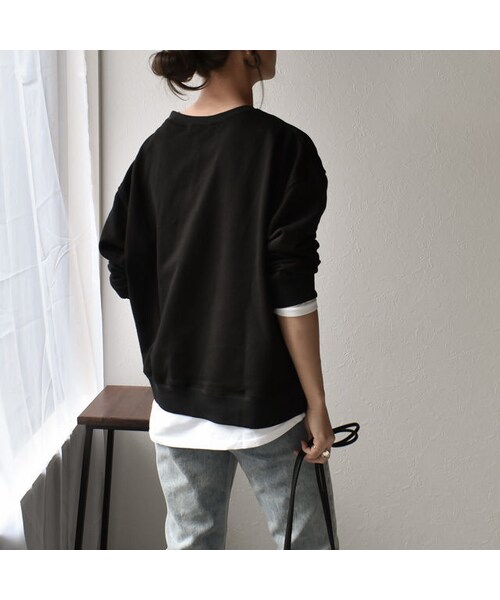 Lavish Gate（ラヴィッシュゲート）の「tops-02065　レイヤード スウェット トップス　ブラック（スウェット・レディース・その他）」の3枚目の写真