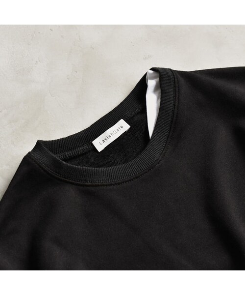 Lavish Gate（ラヴィッシュゲート）の「tops-02065　レイヤード スウェット トップス　ブラック（スウェット・レディース・その他）」の9枚目の写真