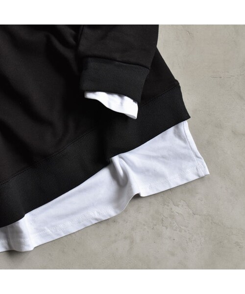 Lavish Gate（ラヴィッシュゲート）の「tops-02065　レイヤード スウェット トップス　ブラック（スウェット・レディース・その他）」の11枚目の写真