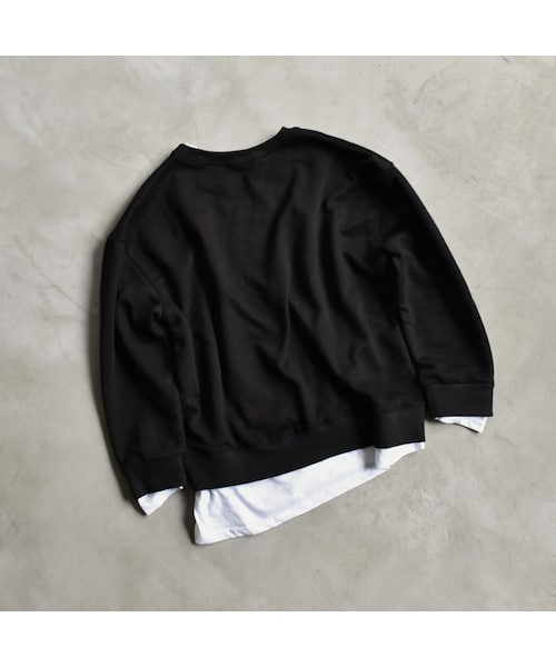 Lavish Gate（ラヴィッシュゲート）の「tops-02065　レイヤード スウェット トップス　ブラック（スウェット・レディース・その他）」の8枚目の写真