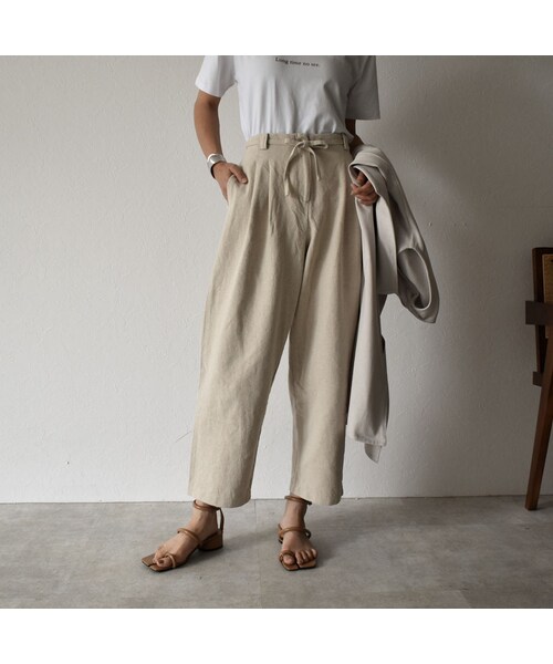 Lavish Gate（ラヴィッシュゲート）の「bottoms-02007　リネン混 ワイドテーパードパンツ（その他パンツ・レディース・その他）」の9枚目の写真