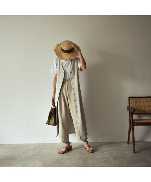 Lavish Gate（ラヴィッシュゲート）の「bottoms-02007　リネン混 ワイドテーパードパンツ（その他パンツ・レディース・その他）」の12枚目の写真