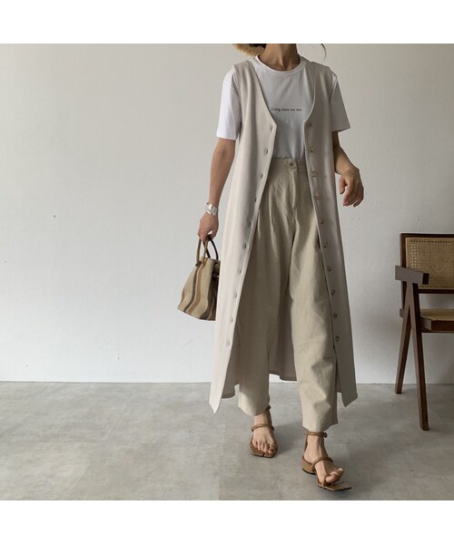 Lavish Gate（ラヴィッシュゲート）の「bottoms-02007　リネン混 ワイドテーパードパンツ（その他パンツ・レディース・その他）」の4枚目の写真