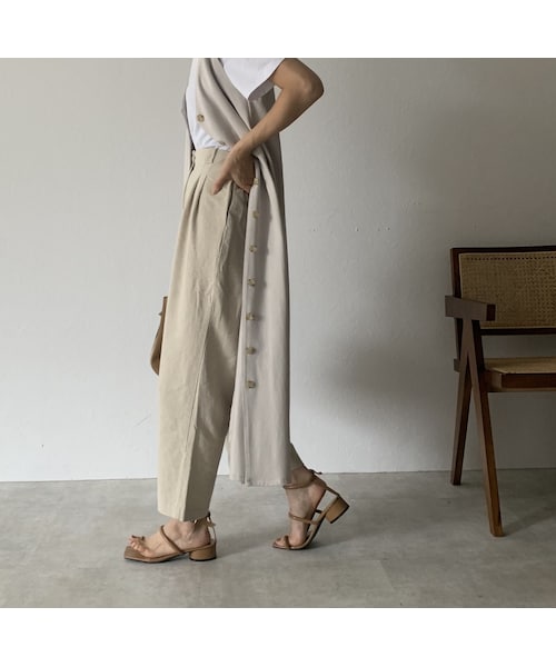 Lavish Gate（ラヴィッシュゲート）の「bottoms-02007　リネン混 ワイドテーパードパンツ（その他パンツ・レディース・その他）」の3枚目の写真