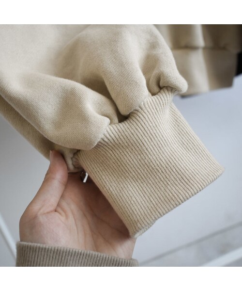 Lavish Gate（ラヴィッシュゲート）の「tops-04025　日本製　バックカシュクール　裏起毛スウェットプルオーバー　ダークパープル　エクリュ（スウェット・レディース・その他）」の13枚目の写真