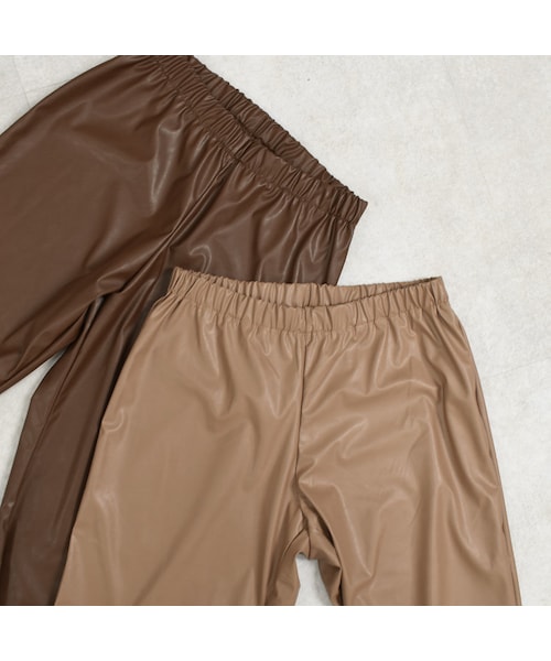 Lavish Gate（ラヴィッシュゲート）の「nh-bottoms-04013　日本製　ウォッシャブルエコレザースリムパンツ　ブラウン　ベージュ（その他パンツ・レディース・その他）」の10枚目の写真