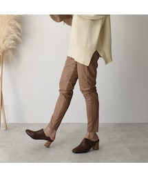 Lavish Gate | nh-bottoms-04013 日本製 ウォッシャブルエコレザースリムパンツ ブラウン ベージュ(その他パンツ)