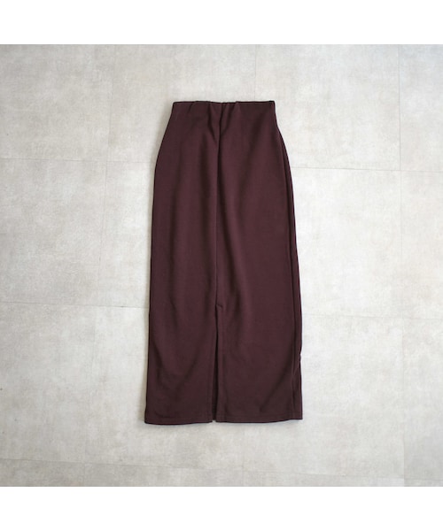 Lavish Gate（ラヴィッシュゲート）の「bottoms-04015　日本製　裏起毛スウェット　マキシ丈スカート　ダークパープル　エクリュ（スカート・レディース・その他）」の9枚目の写真