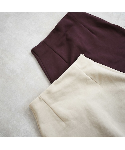 Lavish Gate（ラヴィッシュゲート）の「bottoms-04015　日本製　裏起毛スウェット　マキシ丈スカート　ダークパープル　エクリュ（スカート・レディース・その他）」の10枚目の写真