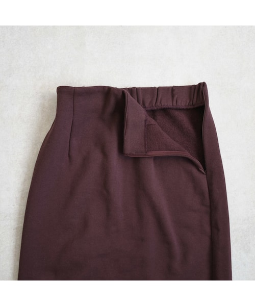 Lavish Gate（ラヴィッシュゲート）の「bottoms-04015　日本製　裏起毛スウェット　マキシ丈スカート　ダークパープル　エクリュ（スカート・レディース・その他）」の12枚目の写真