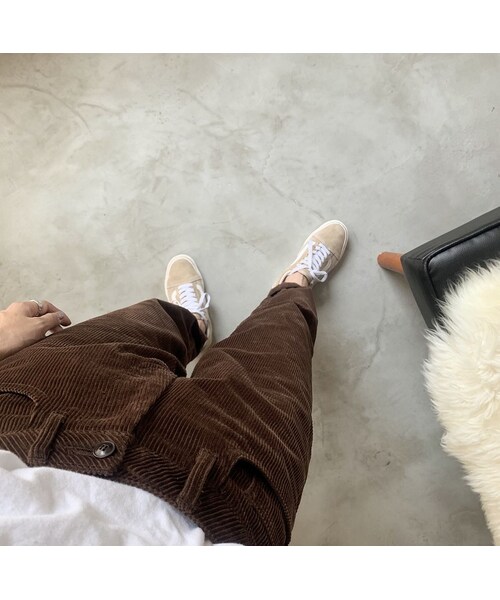 Lavish Gate（ラヴィッシュゲート）の「bottoms-04001　日本製　コーデュロイ　テーパードラフパンツ　エクリュ　ブラウン（その他パンツ・レディース・その他）」の15枚目の写真