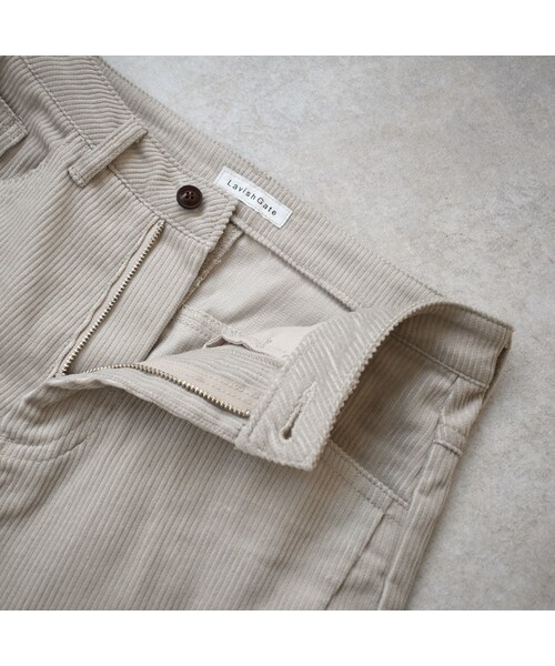 Lavish Gate（ラヴィッシュゲート）の「bottoms-04001　日本製　コーデュロイ　テーパードラフパンツ　エクリュ　ブラウン（その他パンツ・レディース・その他）」の13枚目の写真
