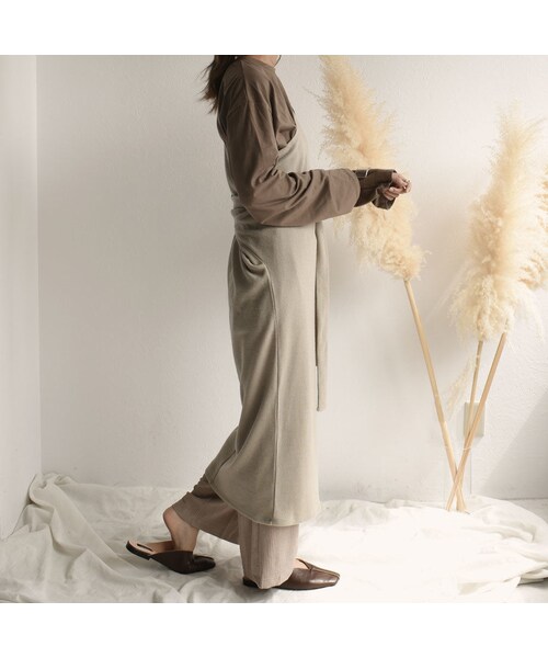 Lavish Gate(ラヴィッシュゲート)の「tops-04018 日本製 ミラノリブ ワンショルダーワンピース ベージュ モカ(ワンピース・レディース・その他)」の6枚目の写真