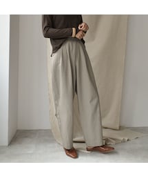 Lavish Gate | bottoms-02036 タック入りテーパード パンツ ライトベージュ ライトカーキ(その他パンツ)