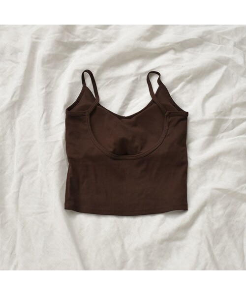 Lavish Gate(ラヴィッシュゲート)の「nh-tops-02109 カップ付きバックオープン キャミソール ホワイト ブラック ブラウン(キャミソール・レディース・その他)」の11枚目の写真