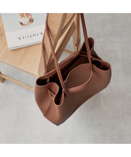 Lavish Gate(ラヴィッシュゲート)の「bag2-02469 エコレザーシボ加工 スクエアショルダーバッグ ハンドバッグ ブラウン(ショルダーバッグ・レディース・その他)」の10枚目の写真