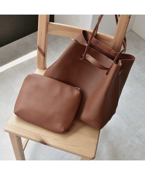 Lavish Gate(ラヴィッシュゲート)の「bag2-02469 エコレザーシボ加工 スクエアショルダーバッグ ハンドバッグ ブラウン(ショルダーバッグ・レディース・その他)」の11枚目の写真