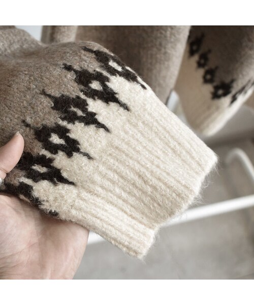 Lavish Gate(ラヴィッシュゲート)の「knit-02018 ウール ノルディックニット モカベージュ(ニット/セーター・レディース・その他)」の11枚目の写真
